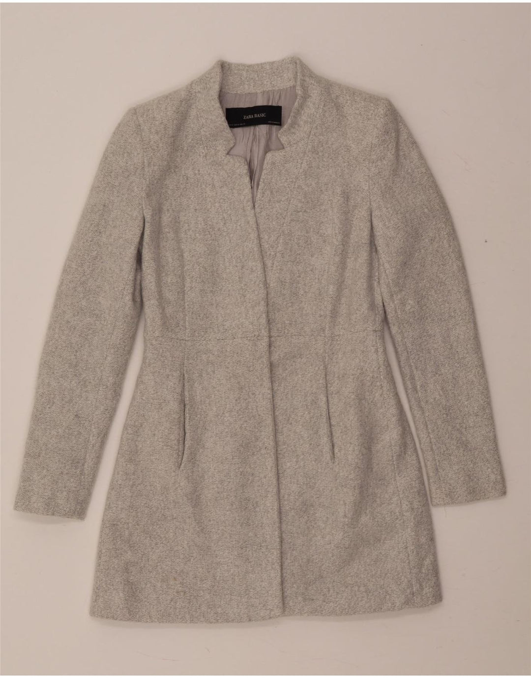 Zara Womens Open Overcoat UK 6 XS Grey Acetate