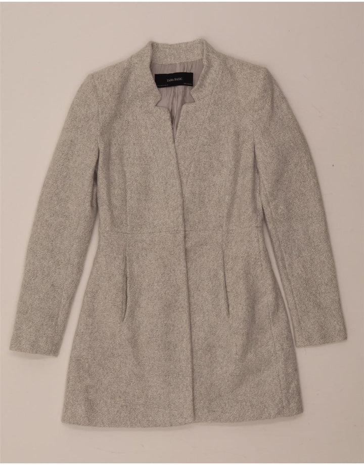 Zara Womens Open Overcoat UK 6 XS Grey Acetate