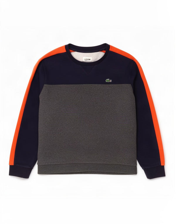Lacoste Mens Sweatshirt Jumper Size 8 3XL Grey Colourblock Cotton