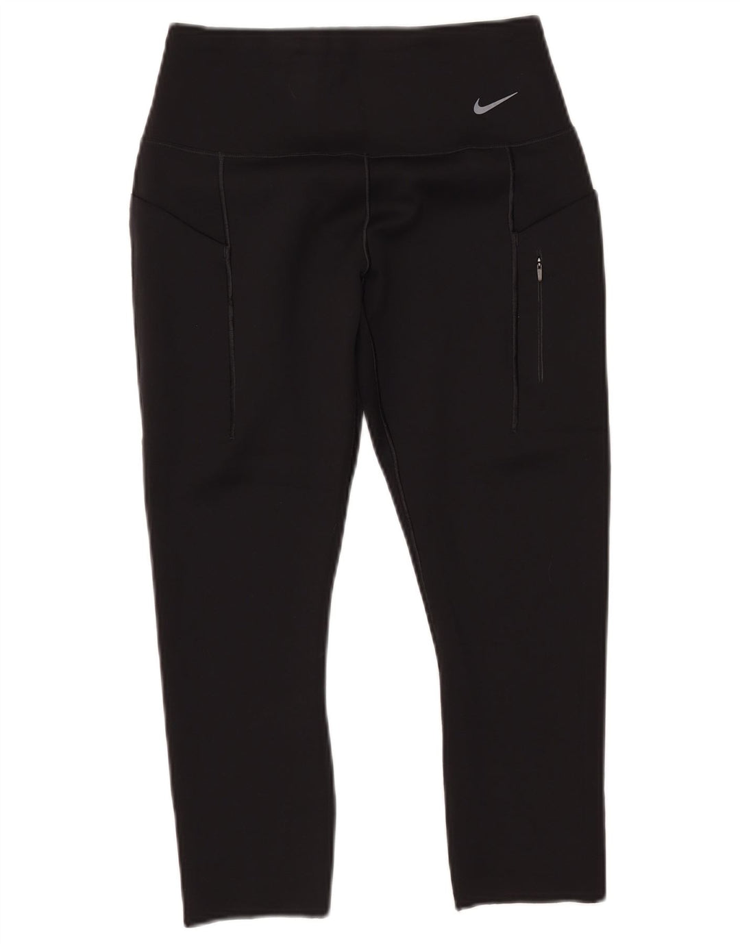 NIKE Womens Dri Fit Capri Leggings UK 12 Medium  Black