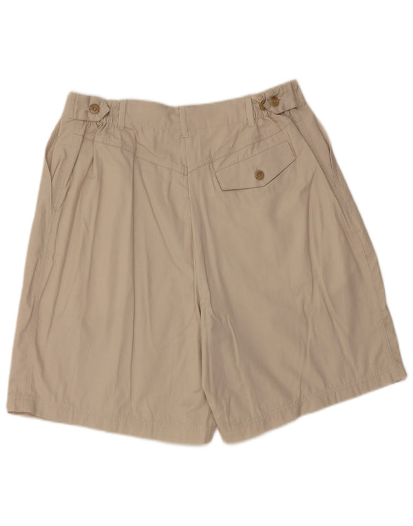 MARKS & SPENCER Womens High Waist Casual Shorts UK 16 Large W32  Beige