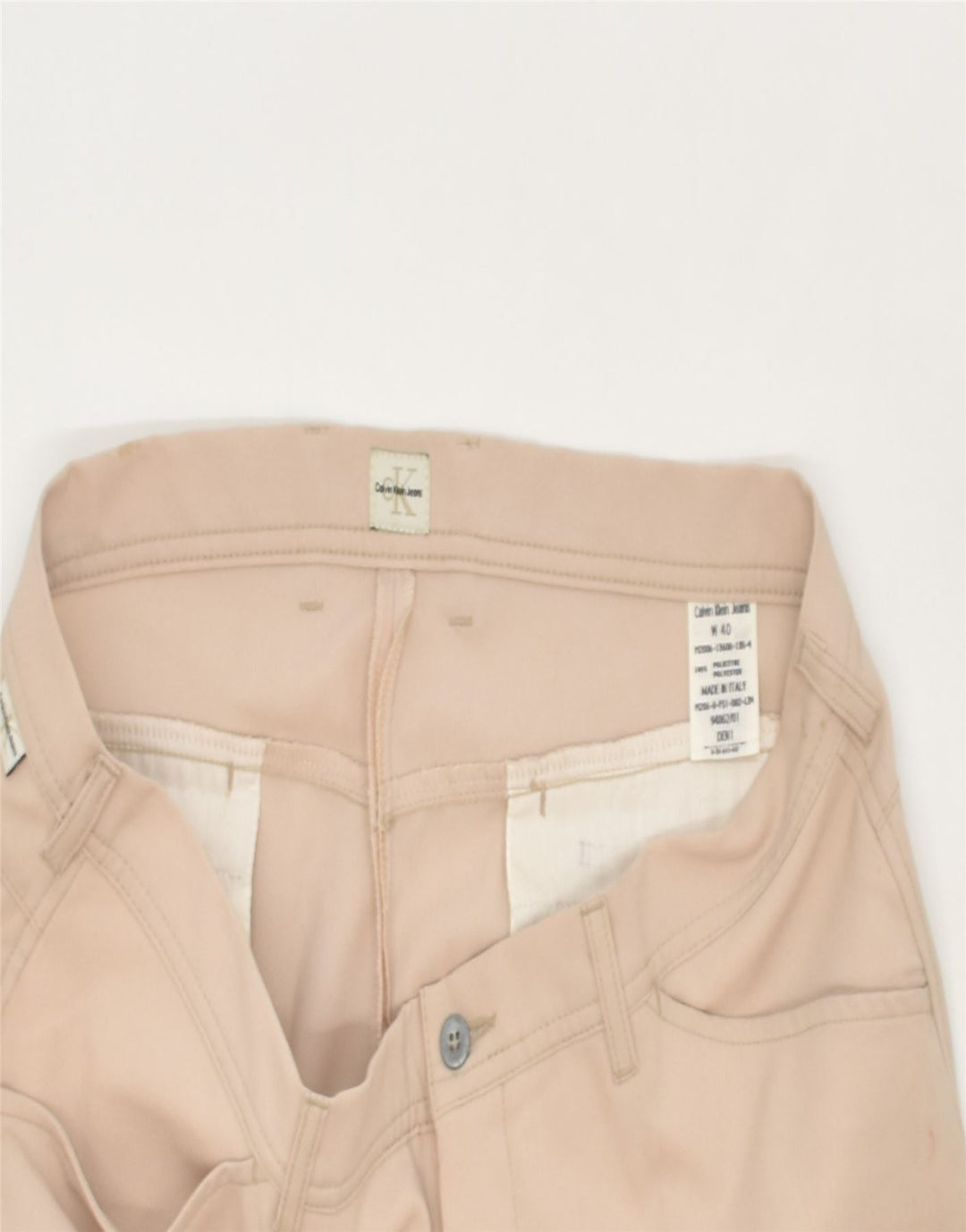 CALVIN KLEIN Womens Straight Casual Trousers W40 L34 Pink Polyester | Vintage | Thrift | Second-Hand | Used Clothing | Messina Hembry 