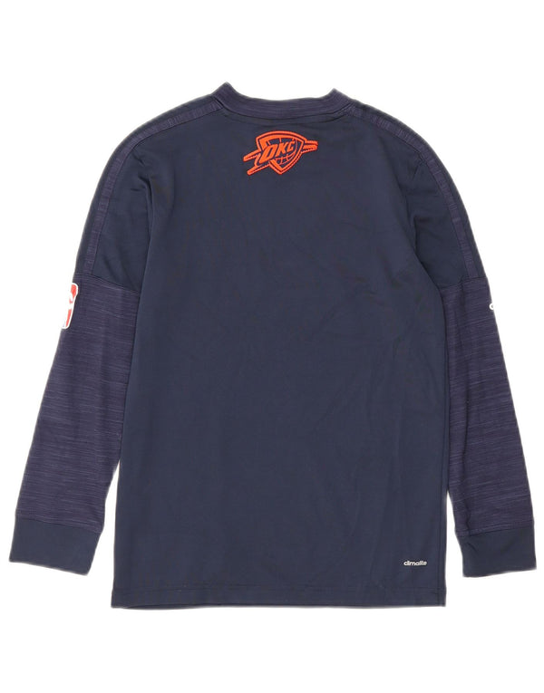 Adidas Boys Graphic Top Long Sleeve 7-8 Years Small Navy Blue