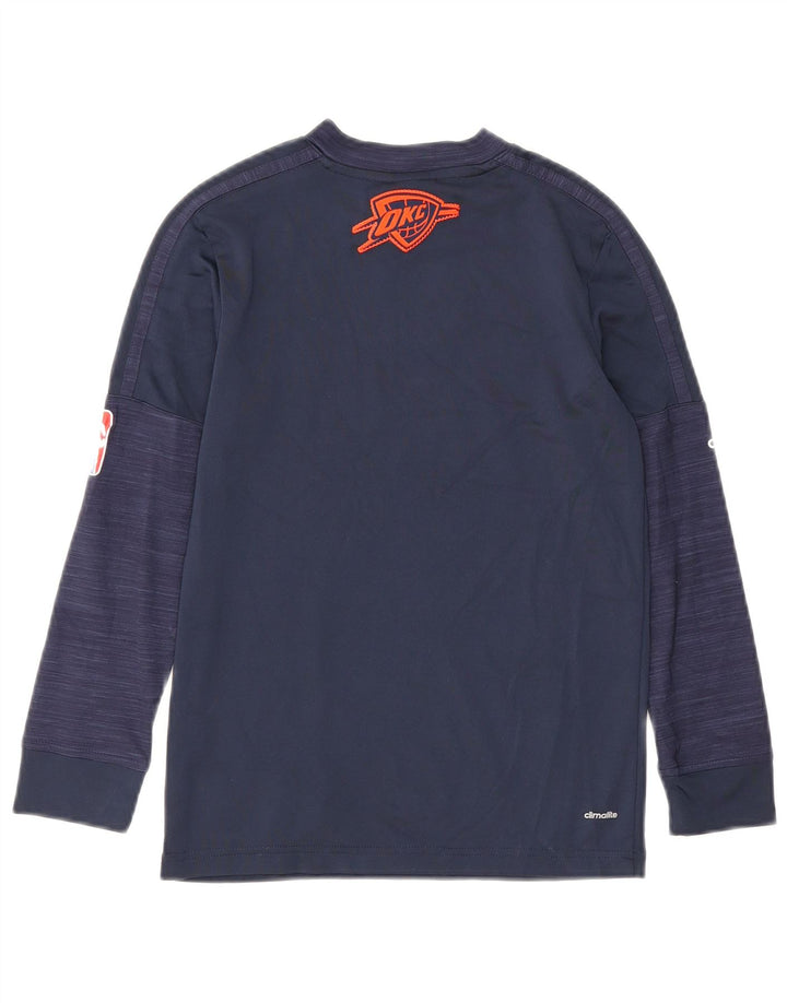 Adidas Boys Graphic Top Long Sleeve 7-8 Years Small Navy Blue