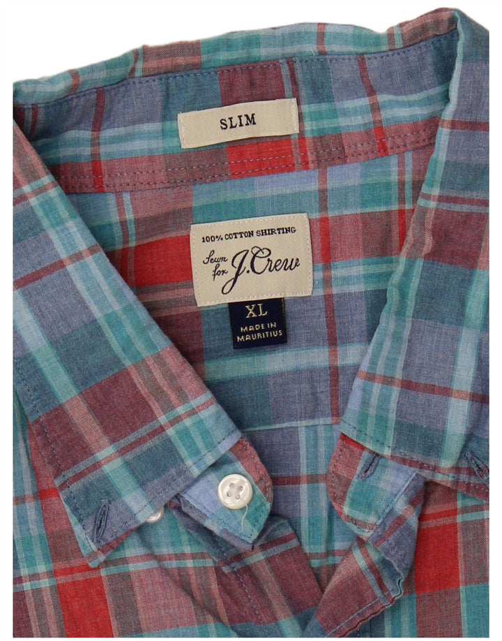 J. Crew Mens Slim Shirt XL Blue Check Cotton