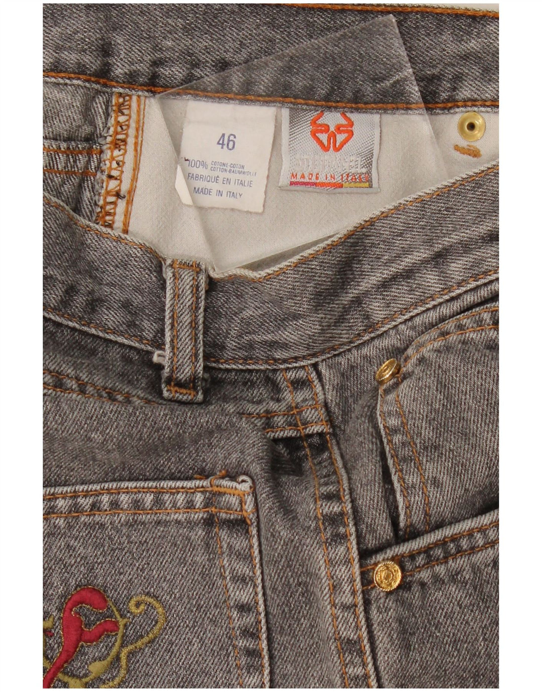 Vintage Womens High Waist Tapered Jeans IT 46 Large W28 L29 Grey Cotton