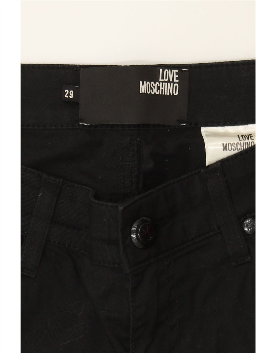 MOSCHINO Womens Slim Jeans W29 L29 Black Cotton Vintage Moschino and Second-Hand Moschino from Messina Hembry 