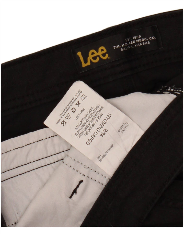 Lee Mens Cargo Shorts W34 Large Black Cotton