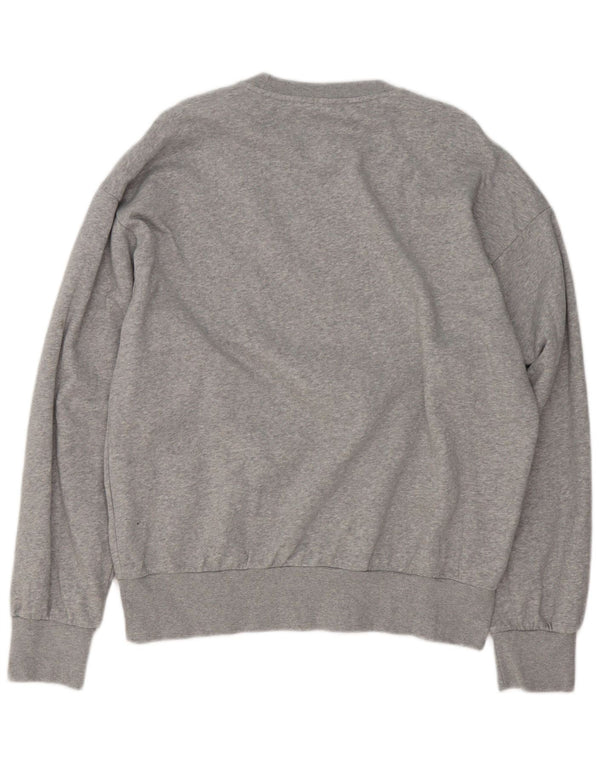 Adidas Mens Graphic Sweatshirt Jumper Large Grey Flecked Cotton