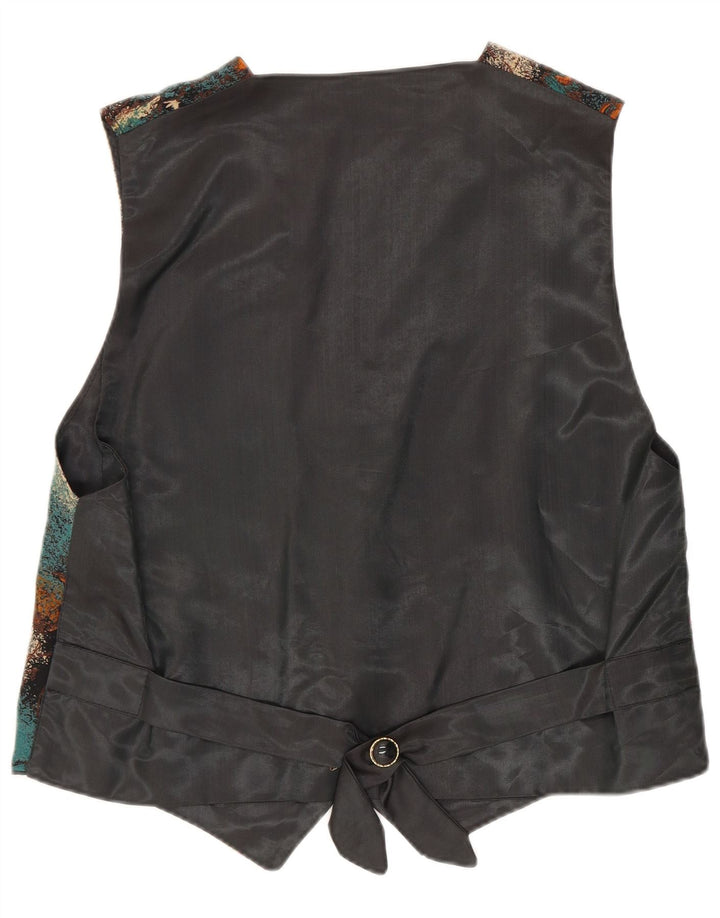 Vintage Womens Abstract Pattern Waistcoat UK 14 Medium Multicoloured