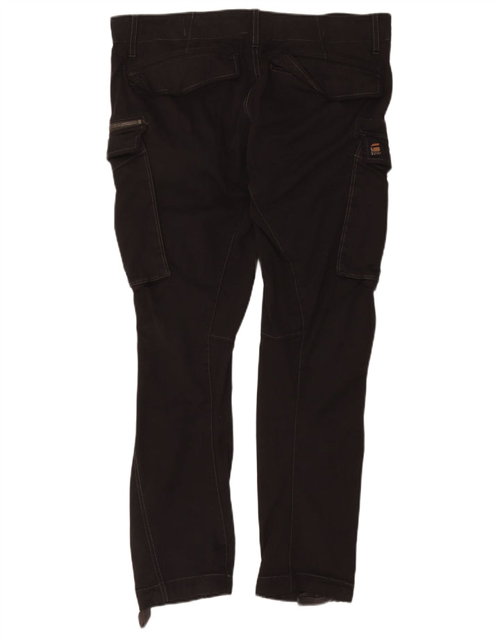G-STAR Mens Slim Cargo Trousers W36 L32 Black Cotton