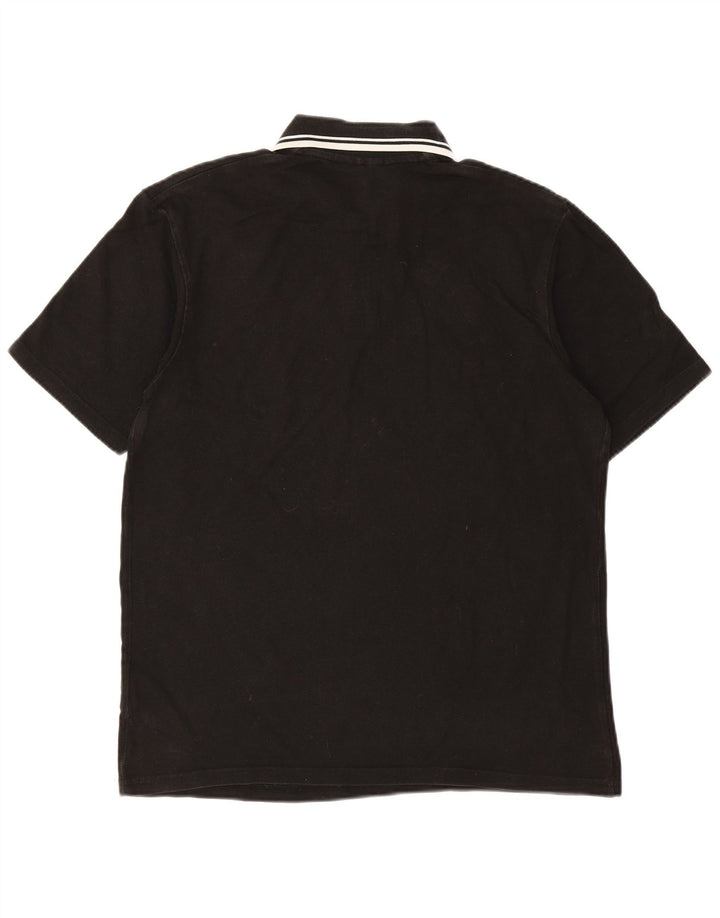 WRANGLER Mens Polo Shirt Medium Black Cotton