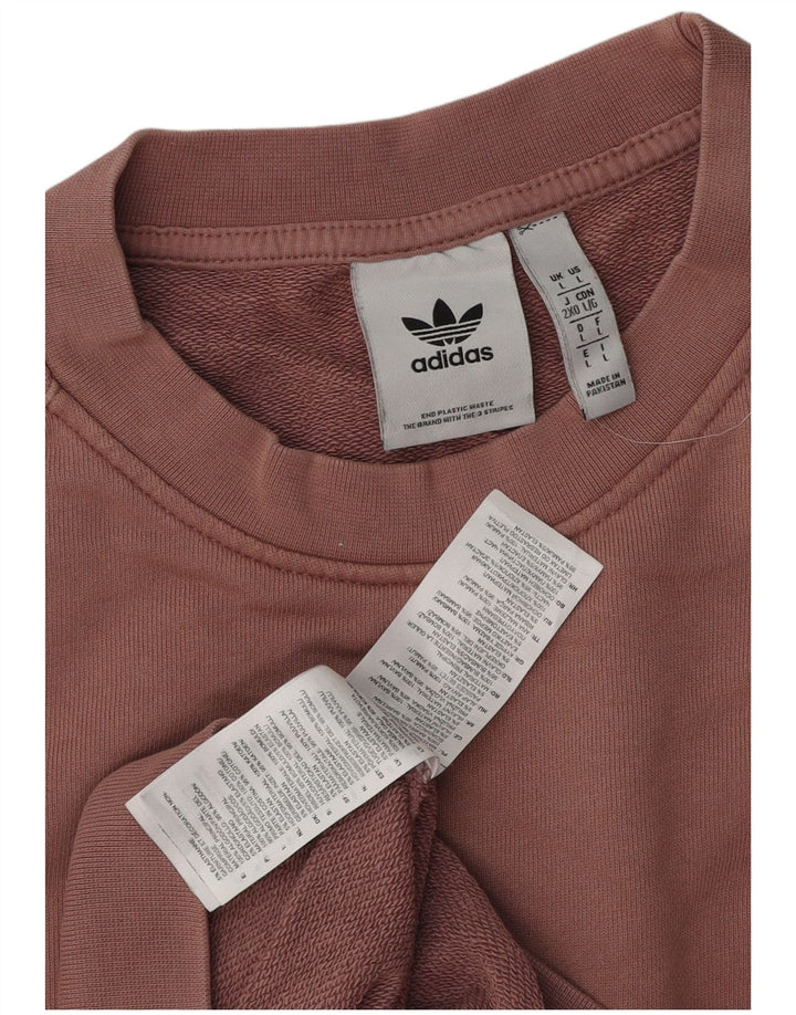 Adidas Mens Sweatshirt Jumper Large Pink Cotton