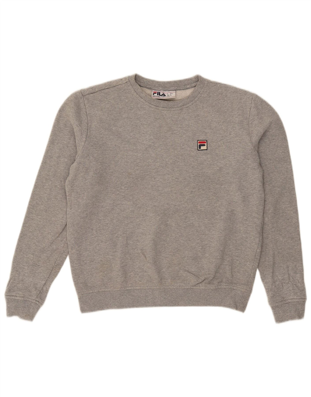 Fila Womens Oversized Sweatshirt Jumper UK 10 Small Grey Cotton