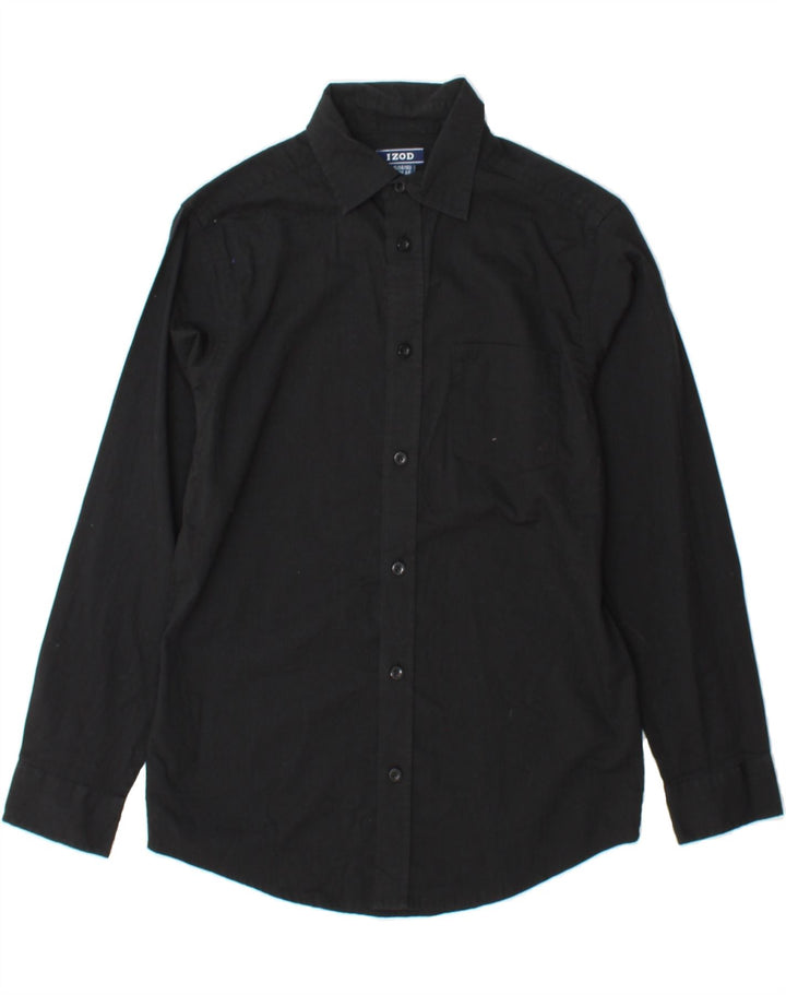 IZOD Boys Regular Shirt 14-15 Years Large Black Striped Cotton Vintage Izod and Second-Hand Izod from Messina Hembry 