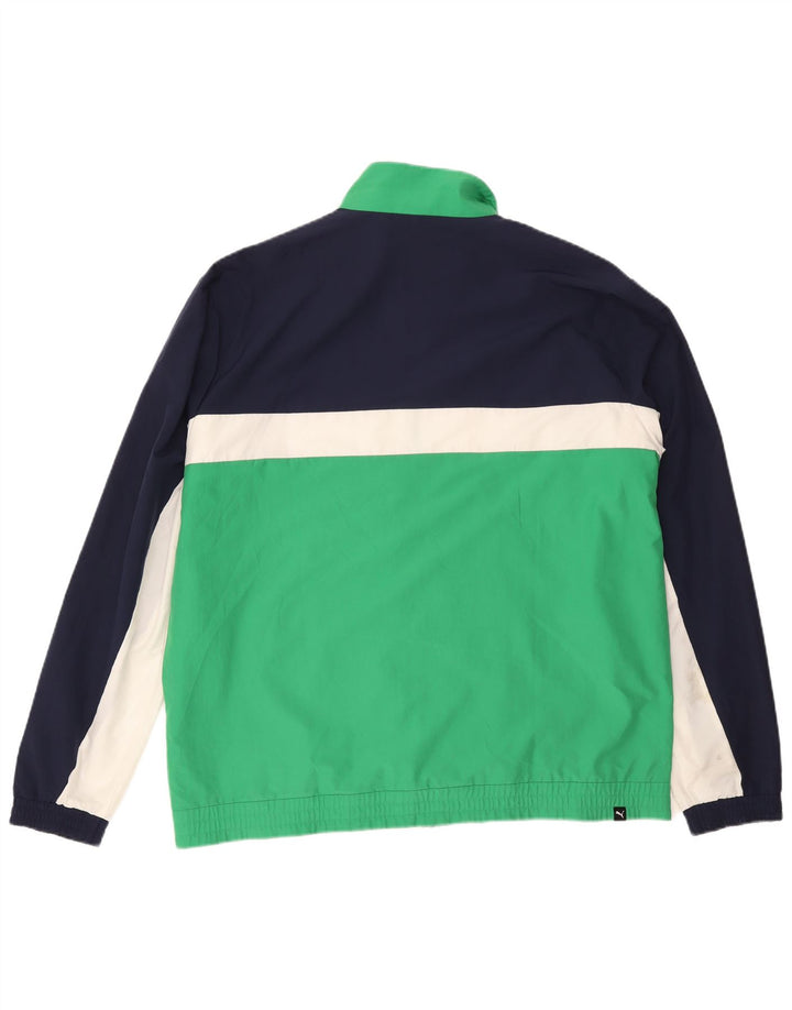 Puma Mens Tracksuit Top Jacket 2XL Navy Blue Colourblock Polyester
