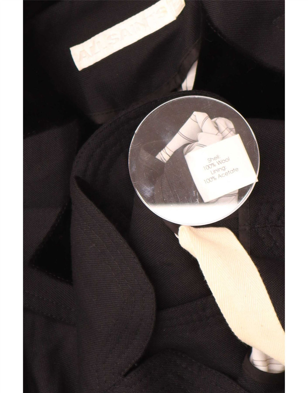 All Saints Womens Blazer Jacket UK 12 Medium Black Colourblock Wool