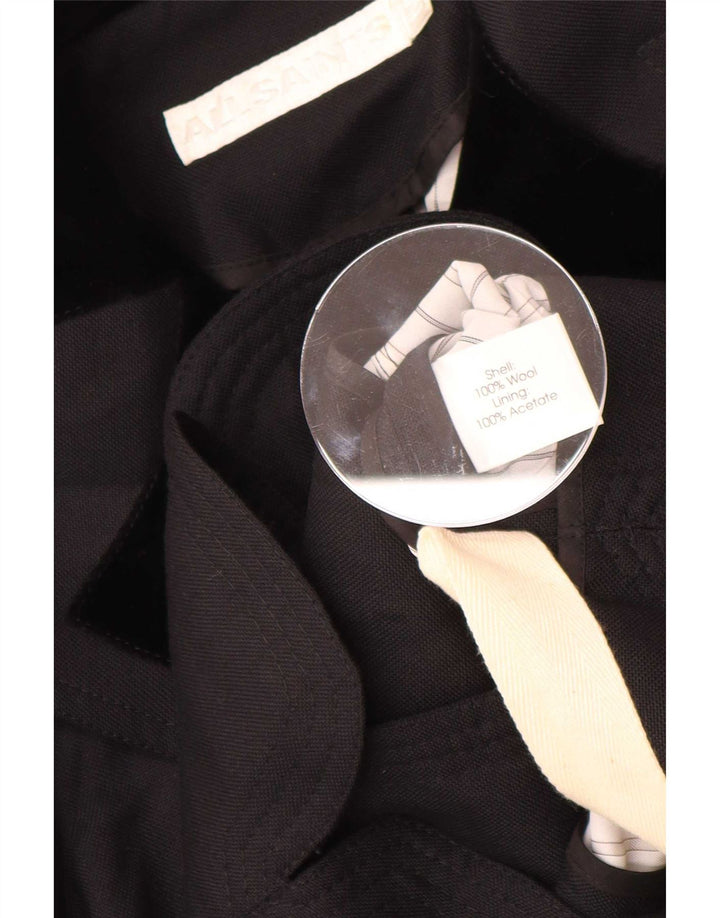 All Saints Womens Blazer Jacket UK 12 Medium Black Colourblock Wool