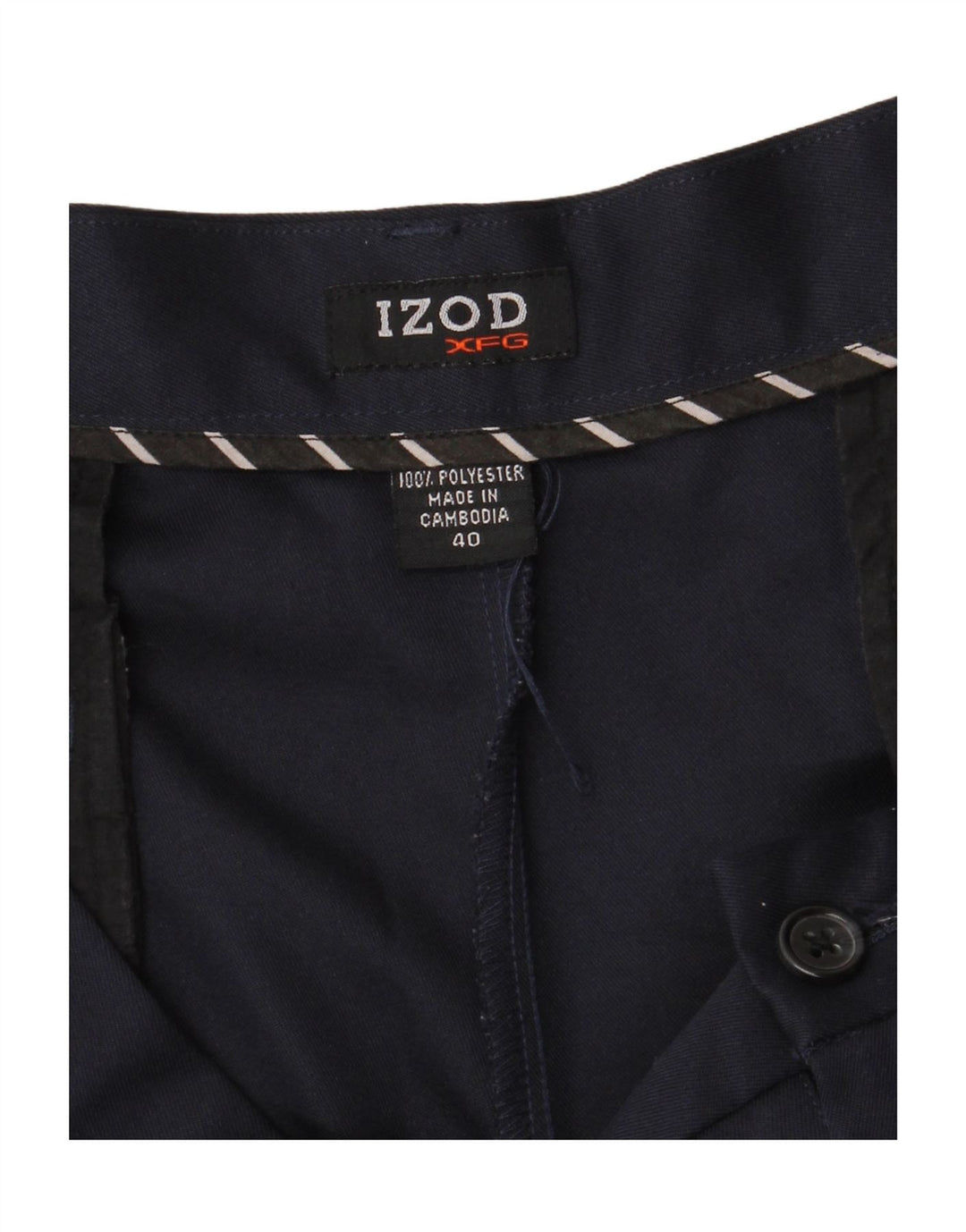 Izod Mens Pegged Chino Shorts W40 XL Navy Blue Polyester