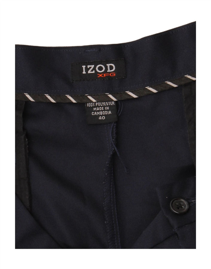 Izod Mens Pegged Chino Shorts W40 XL Navy Blue Polyester