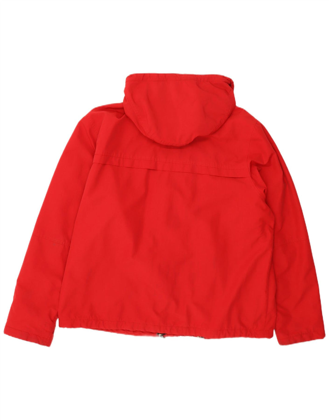 LANDS END Mens Hooded Windbreaker Jacket UK 42 XL Red Nylon