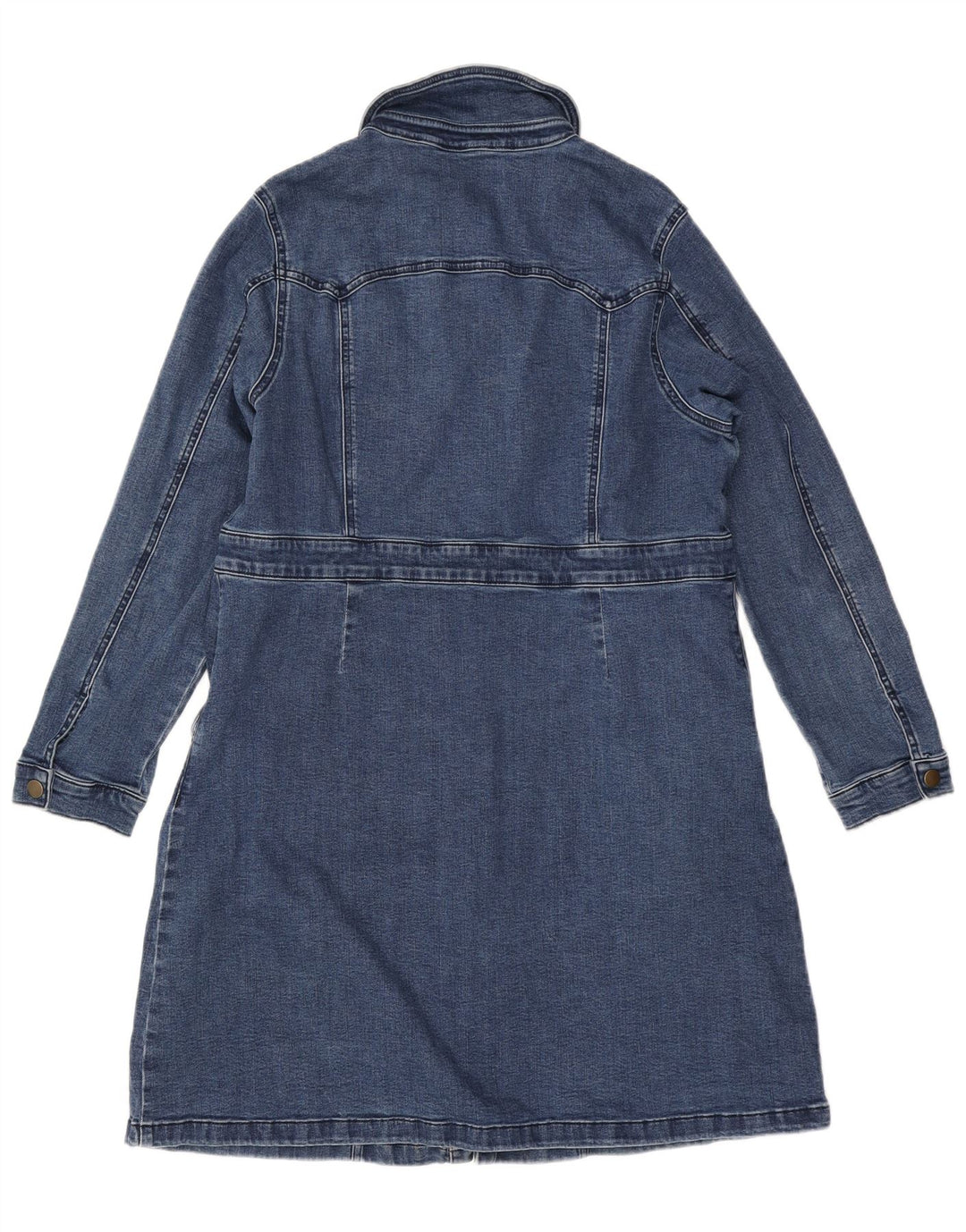 MARKS & SPENCER Womens Denim Shirt Dress UK 18 XL Blue Cotton