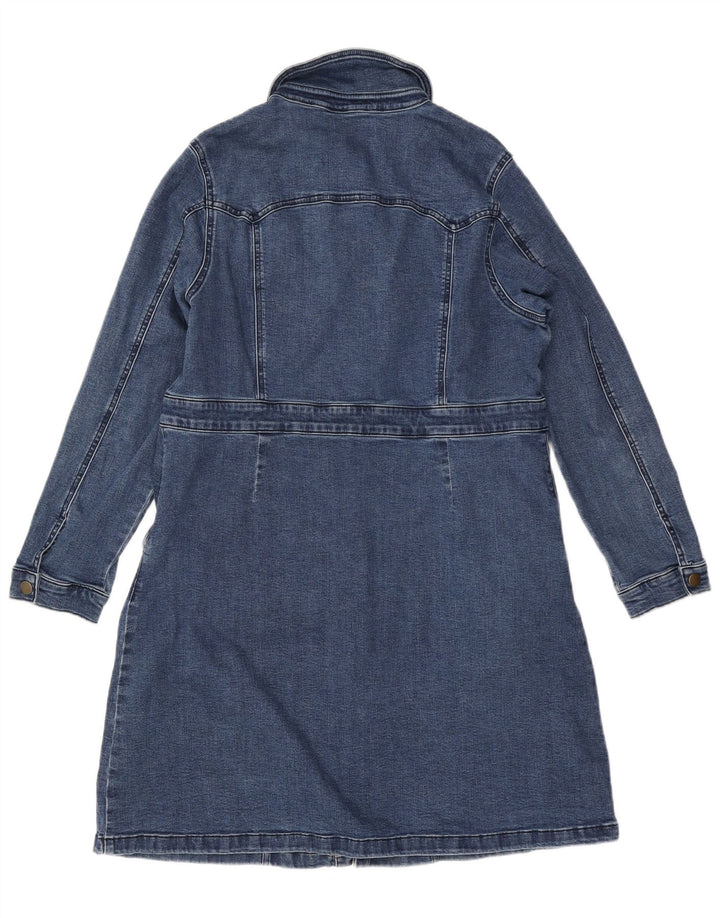 MARKS & SPENCER Womens Denim Shirt Dress UK 18 XL Blue Cotton