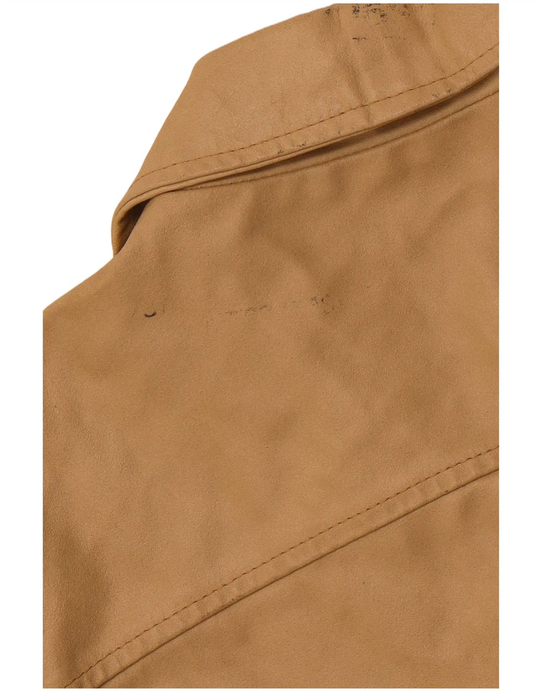 VINTAGE Womens Leather Jacket UK 18 XL Beige Leather