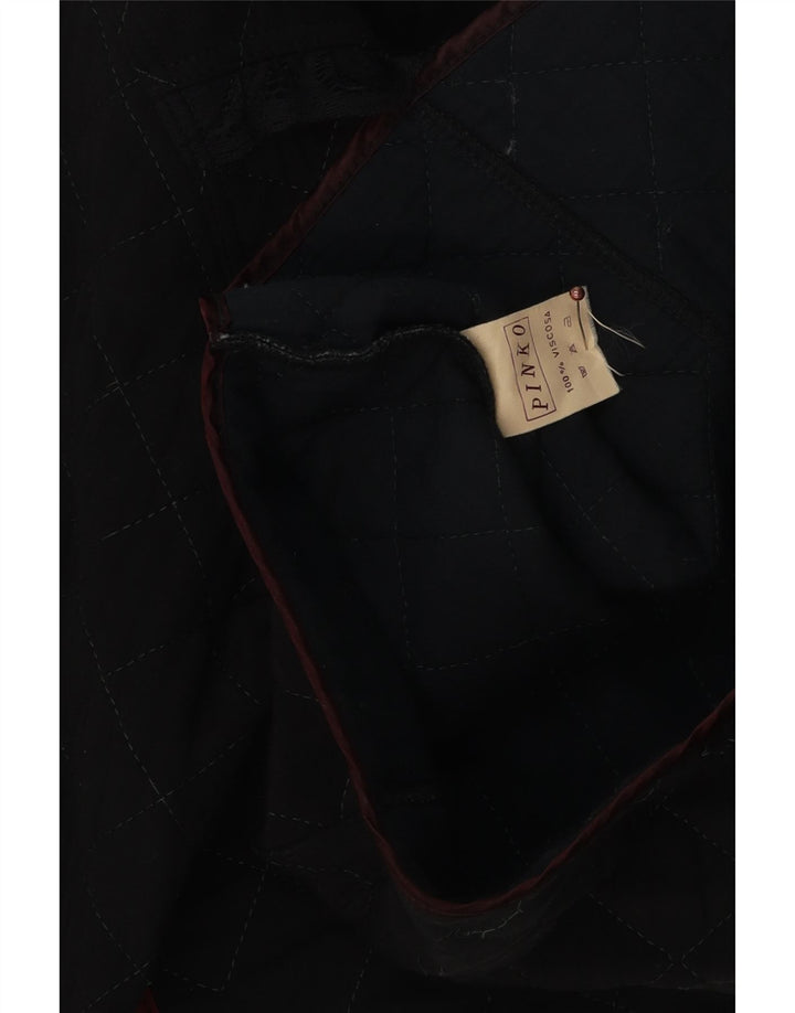 Pinko Womens Quilted Bolero Jacket UK 14 Medium Black Viscose