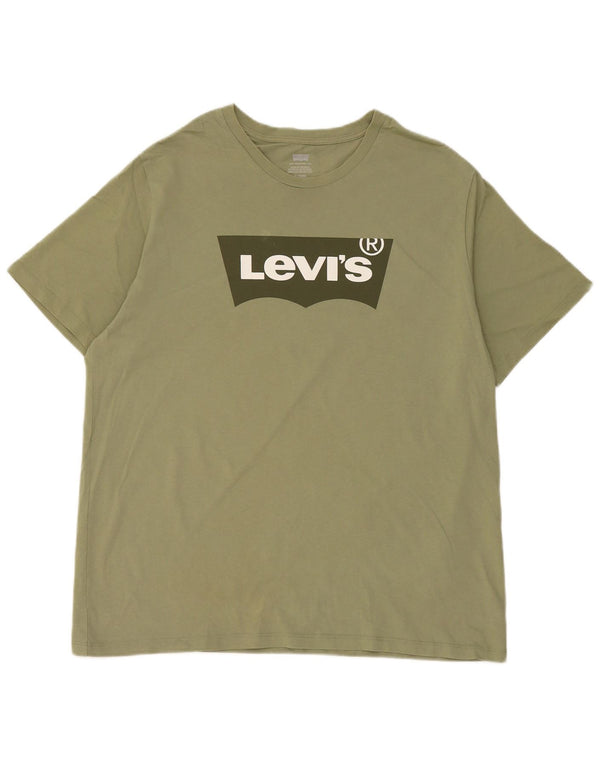 LEVI'S Mens Graphic T-Shirt Top XL Green Cotton