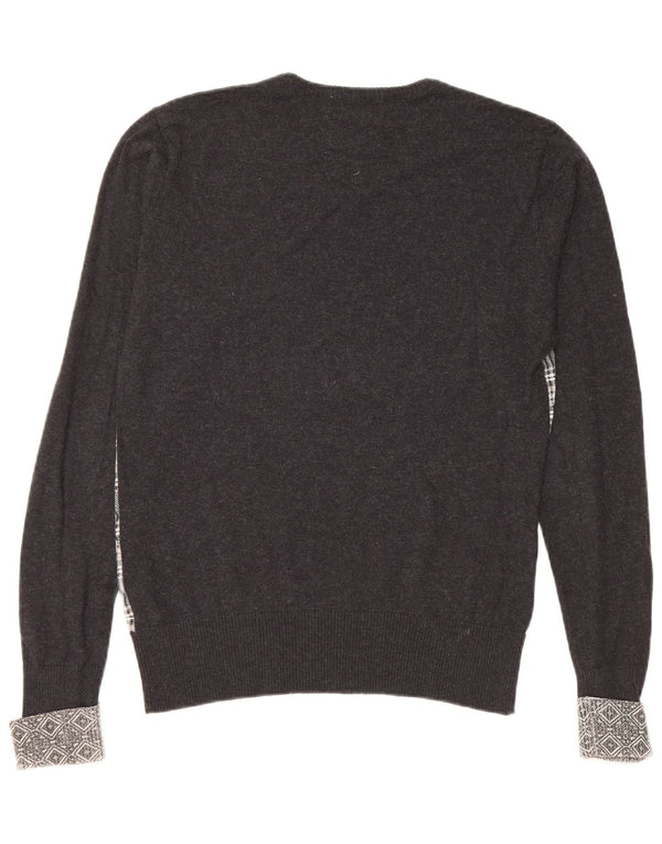 GUESS BY MARCIANO Womens V-Neck Jumper Sweater UK 10 Small Black Check