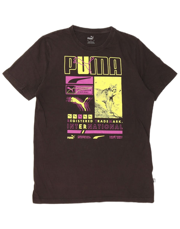 Puma Mens Graphic T-Shirt Top Small Black Cotton