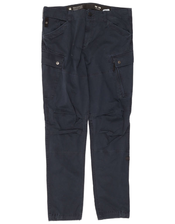 G-Star Mens Slim Cargo Trousers W38 L36 Navy Blue Cotton