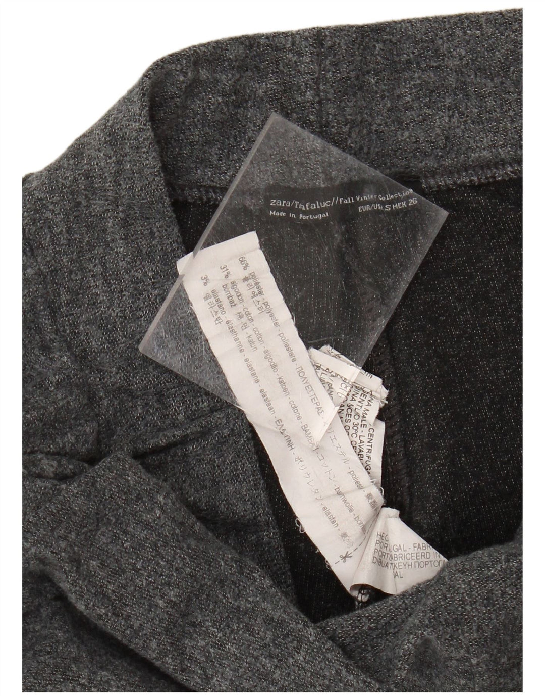 Zara Womens Wide Leg Cropped Trousers Small W26 L24 Grey Polyester