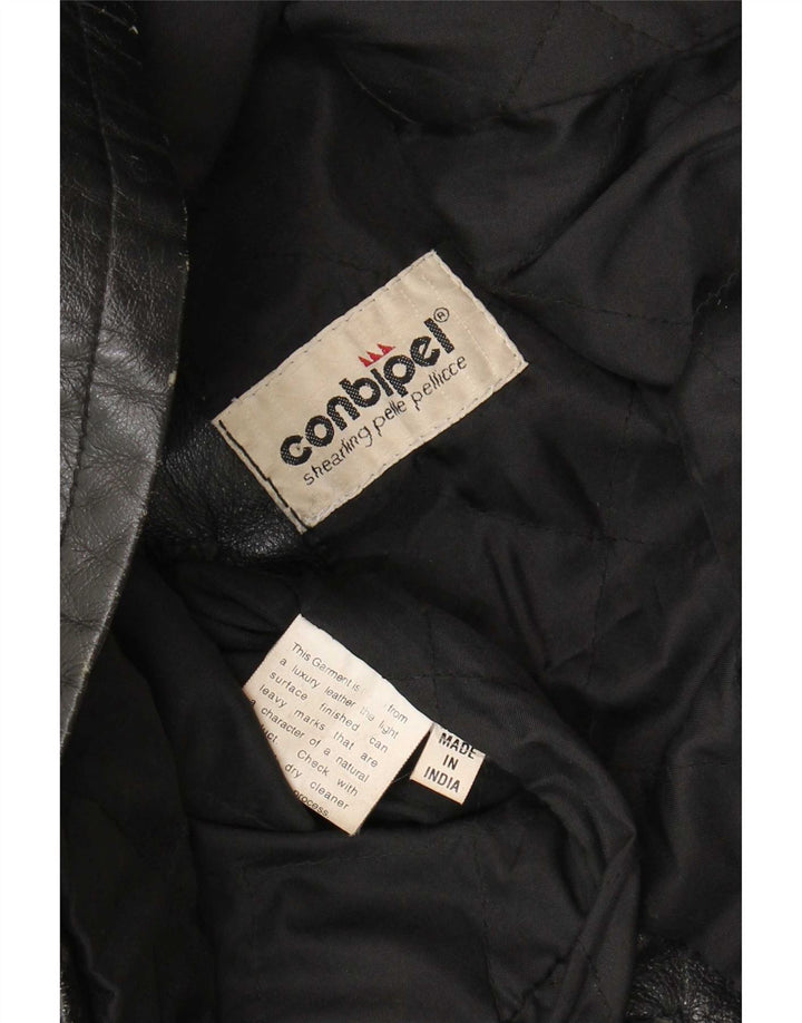 Conbipel Mens Leather Jacket UK 40 Large Black