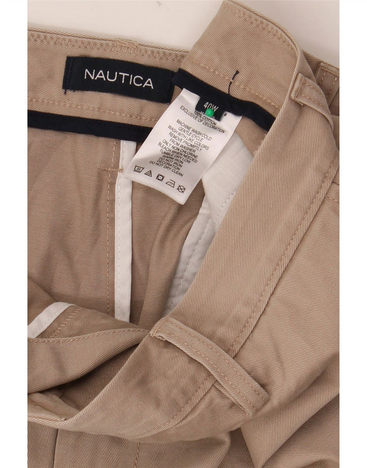 NAUTICA Mens Chino Shorts W40 XL Beige Cotton