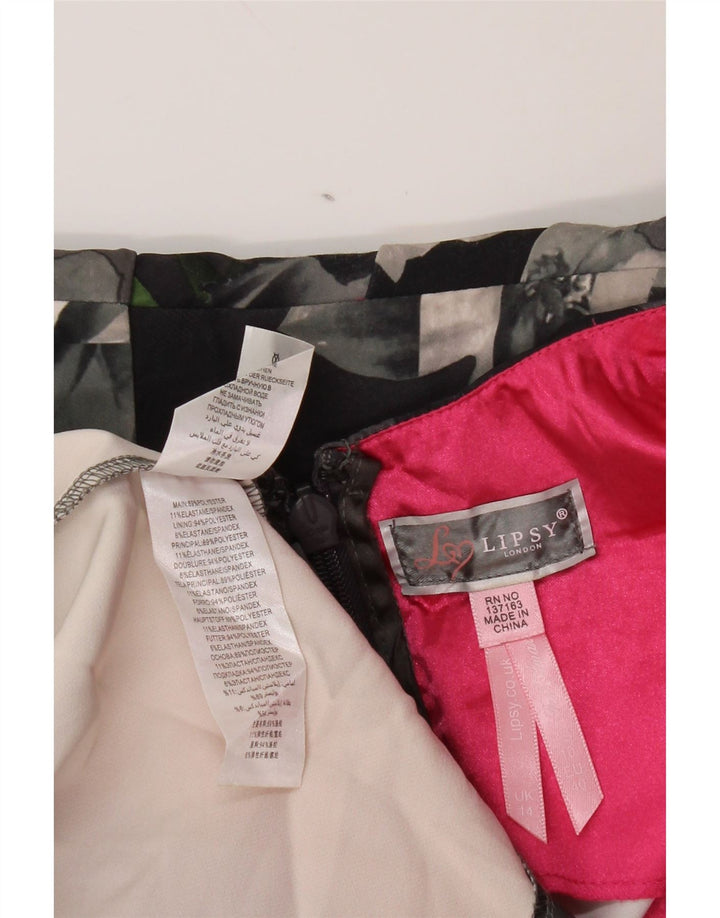 LIPSY Womens Sheath Dress UK 14 Medium Grey Floral Polyester