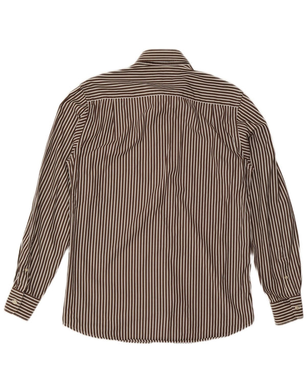 Paul & Shark Mens Shirt Size 40 Medium Brown Striped Cotton
