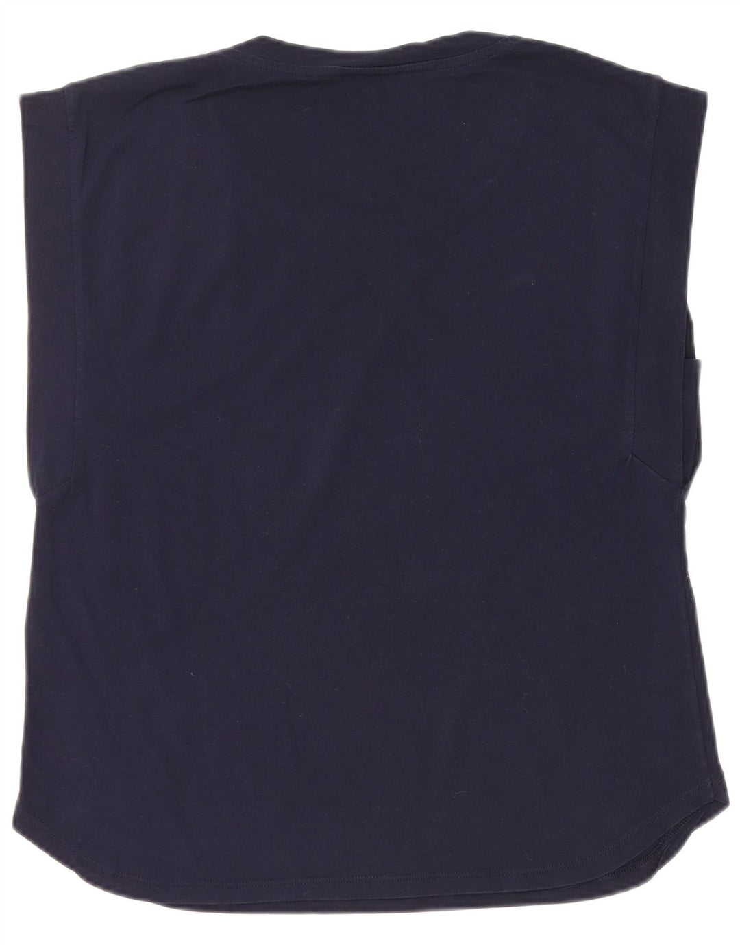Benetton Womens Vest Top UK 12 Medium Navy Blue Cotton