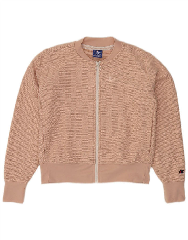 CHAMPION Womens Crop Oversized Tracksuit Top Jacket UK 10 Small Pink