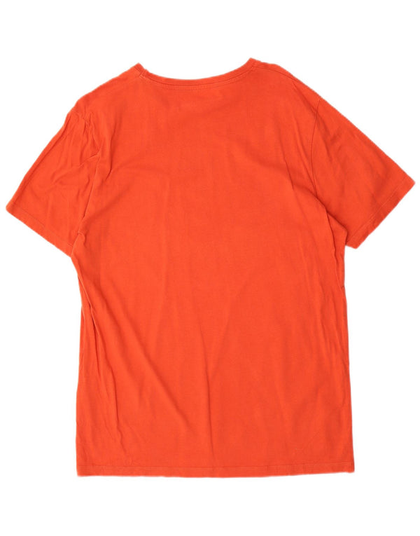 JACK & JONES Mens Regular Fit Graphic T-Shirt Top Medium Orange Cotton