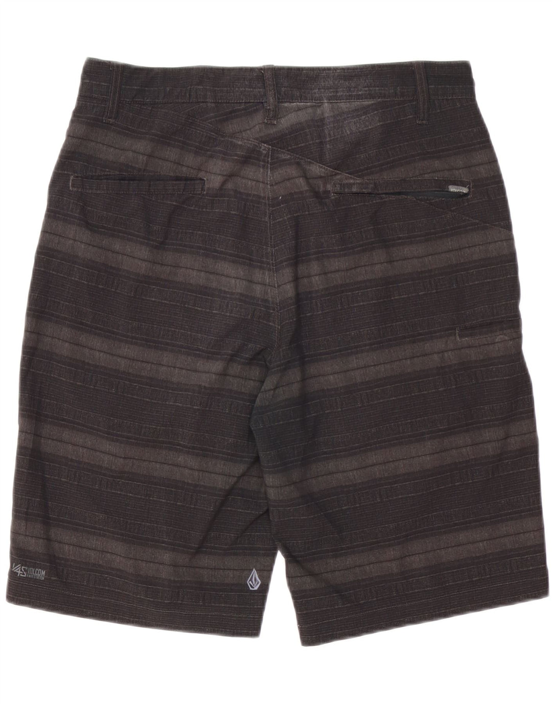 VOLCOM Mens Cargo Shorts W32 Large Grey Striped Polyester