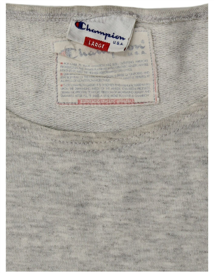 Champion Womens Oversized Graphic Sweatshirt Jumper UK 16 Large Grey