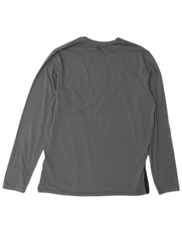 Under Armour Mens Top Long Sleeve XL Grey Colourblock Cotton
