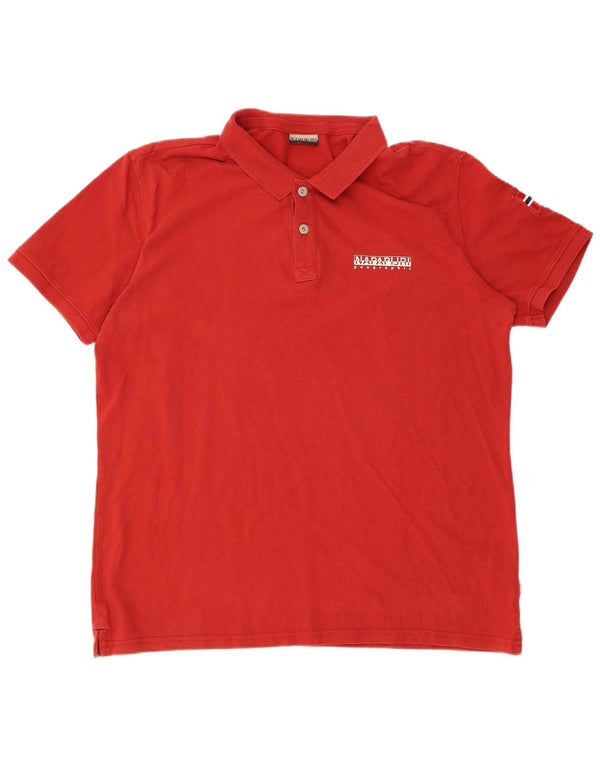 NAPAPIJRI Mens Polo Shirt 2XL Red Cotton