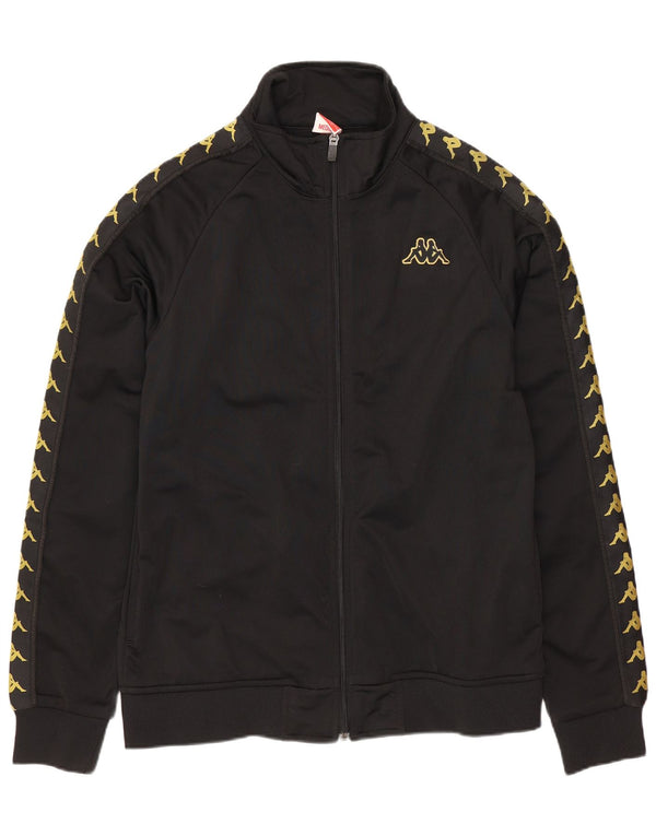 KAPPA Mens Graphic Tracksuit Top Jacket Medium Black Polyester