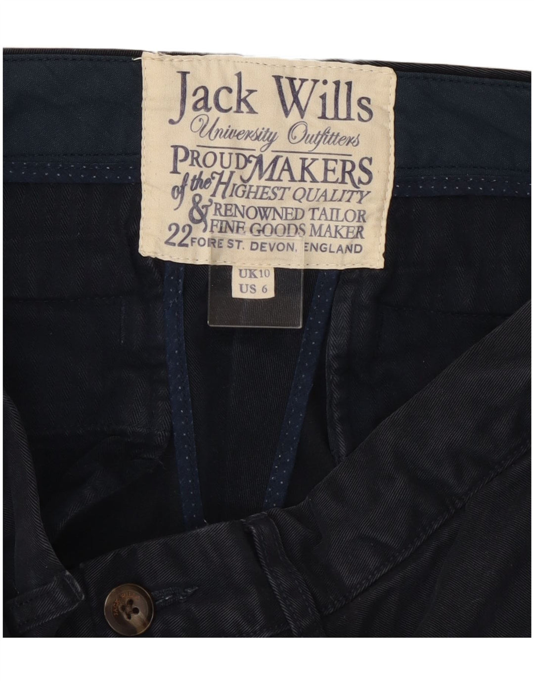 Jack Wills Womens Hot Pants UK 10 Small W32  Navy Blue