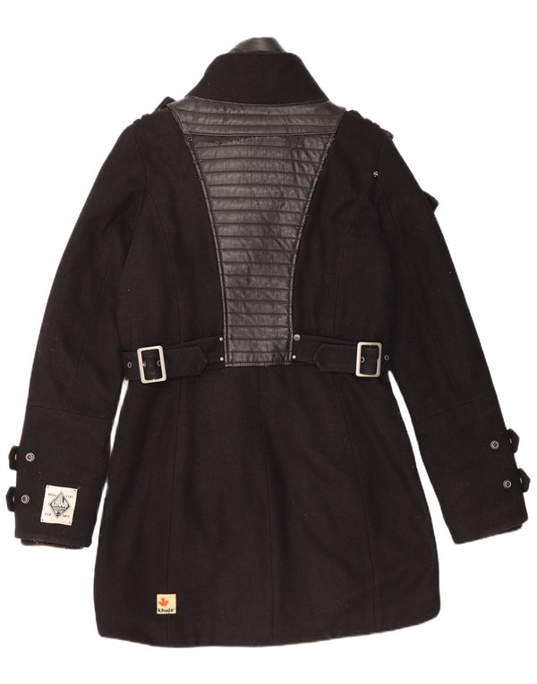 KHUJO Mens Military Overcoat UK 38 Medium Black Nylon