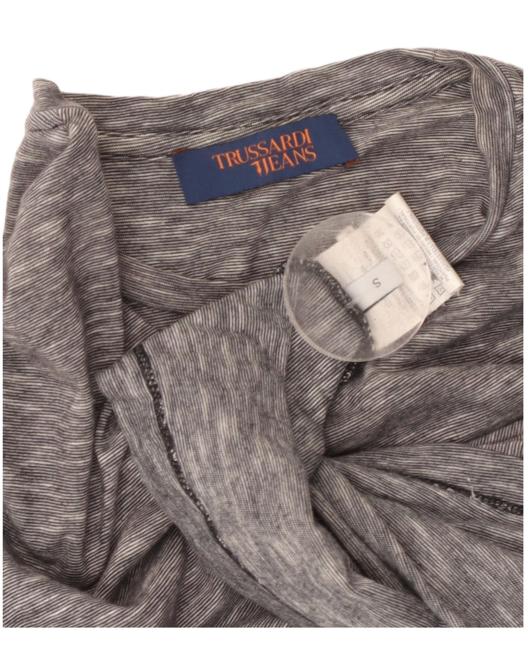 TRUSSARDI Mens T-Shirt Small Grey Flecked Cotton