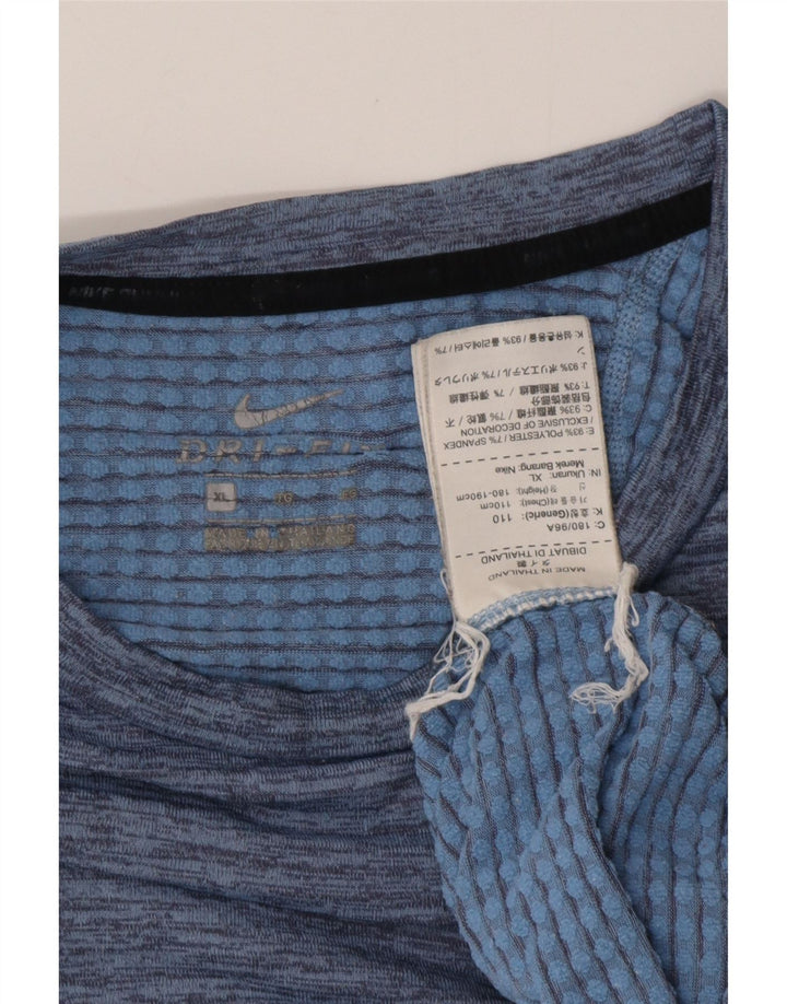 NIKE Mens Dri Fit T-Shirt Top XL Blue Flecked Polyester